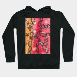 Red and Yellow Abstract Watercolor Painting Hoodie